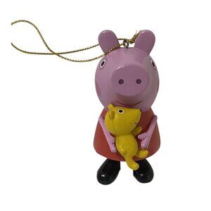 Peppa Pig With Teddy Bear Christmas Tree Ornament 2003 Vintage Holiday 3.5"